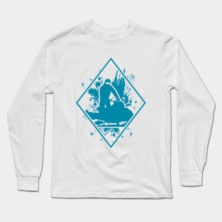 Snow swirls around the snowmobile Long Sleeve T-Shirt